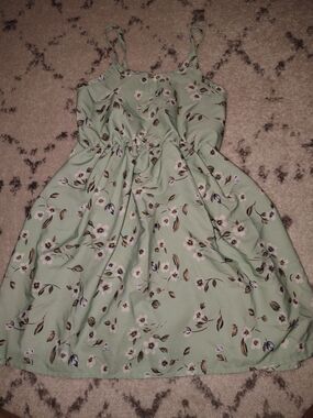 Girls' Mint Floral Sundress - Lightweight Strappy Dress